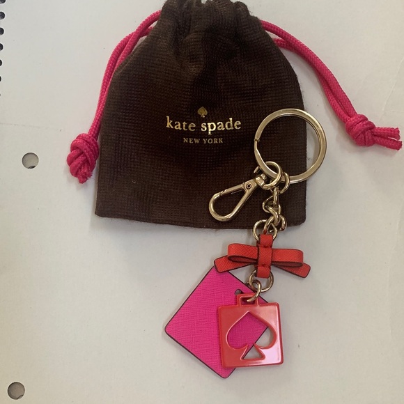 Kate Spade Pink and Gold Bag Charm Key Ring